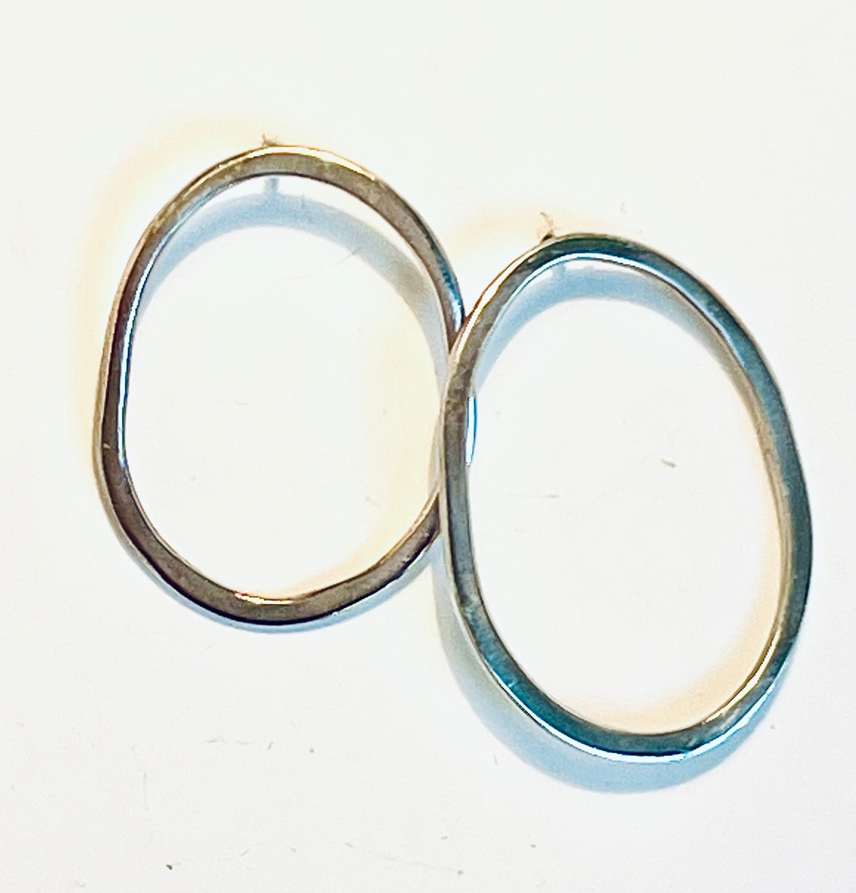 Organic oval stud earrings