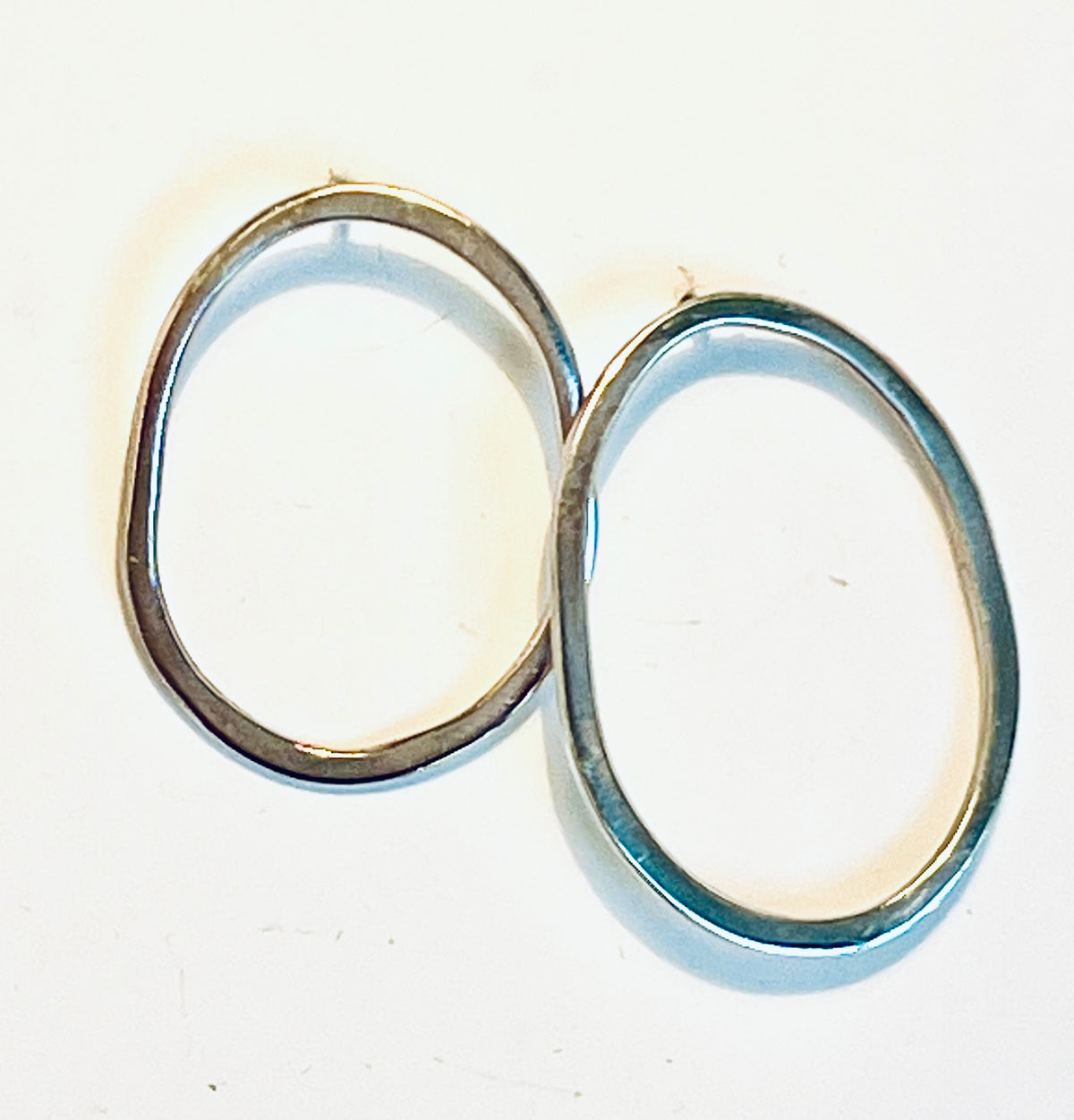 Organic oval stud earrings