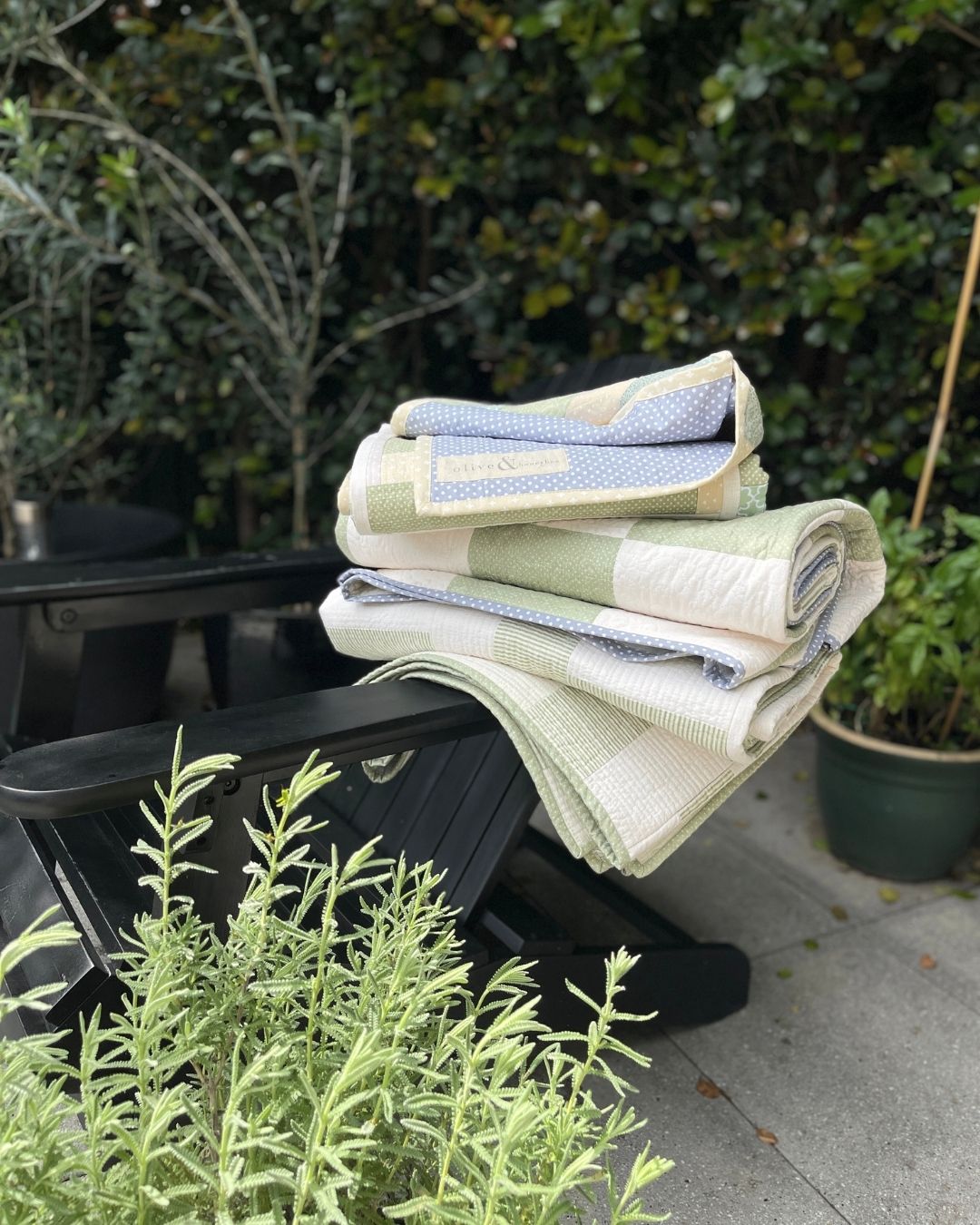 Wheatgrass Quilt - Soft Green & White Patchwork