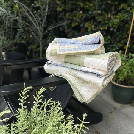 Wheatgrass Quilt - Soft Green & White Patchwork