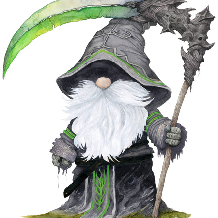 TOXIC REAPER GNOME ARCHIVAL PRINTS AND CARD - TANGLED ROSE ART
