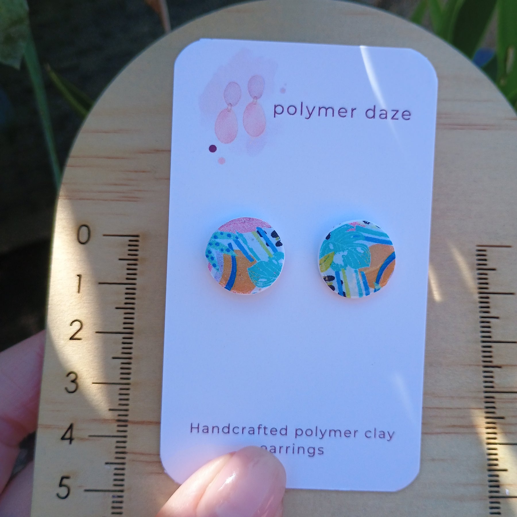 Colourful leopard stud circle earring