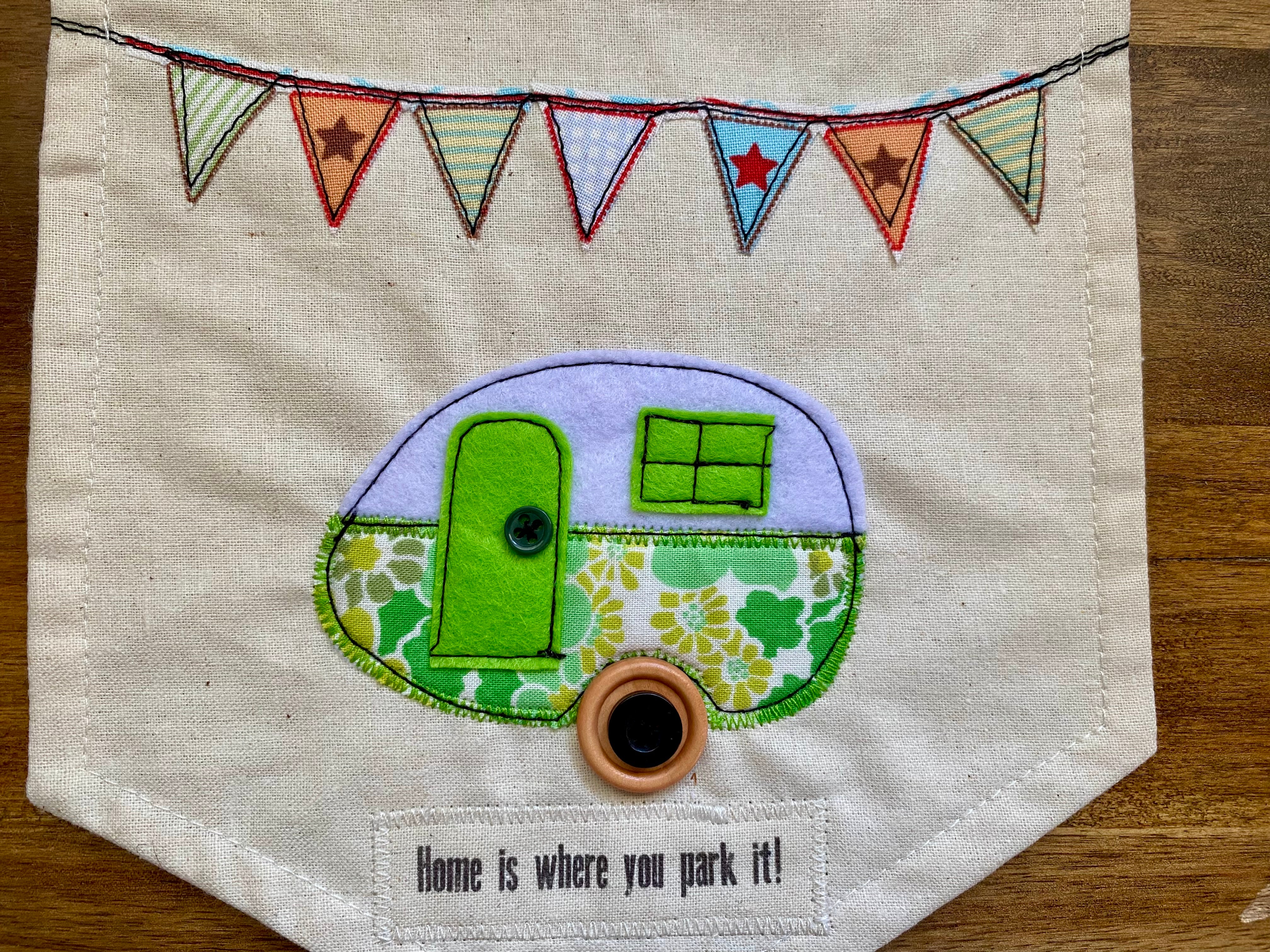 Caravan Banner - Home is where you park it! Green