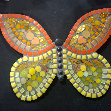 Yellow & Orange Mosaic Garden Butterfly