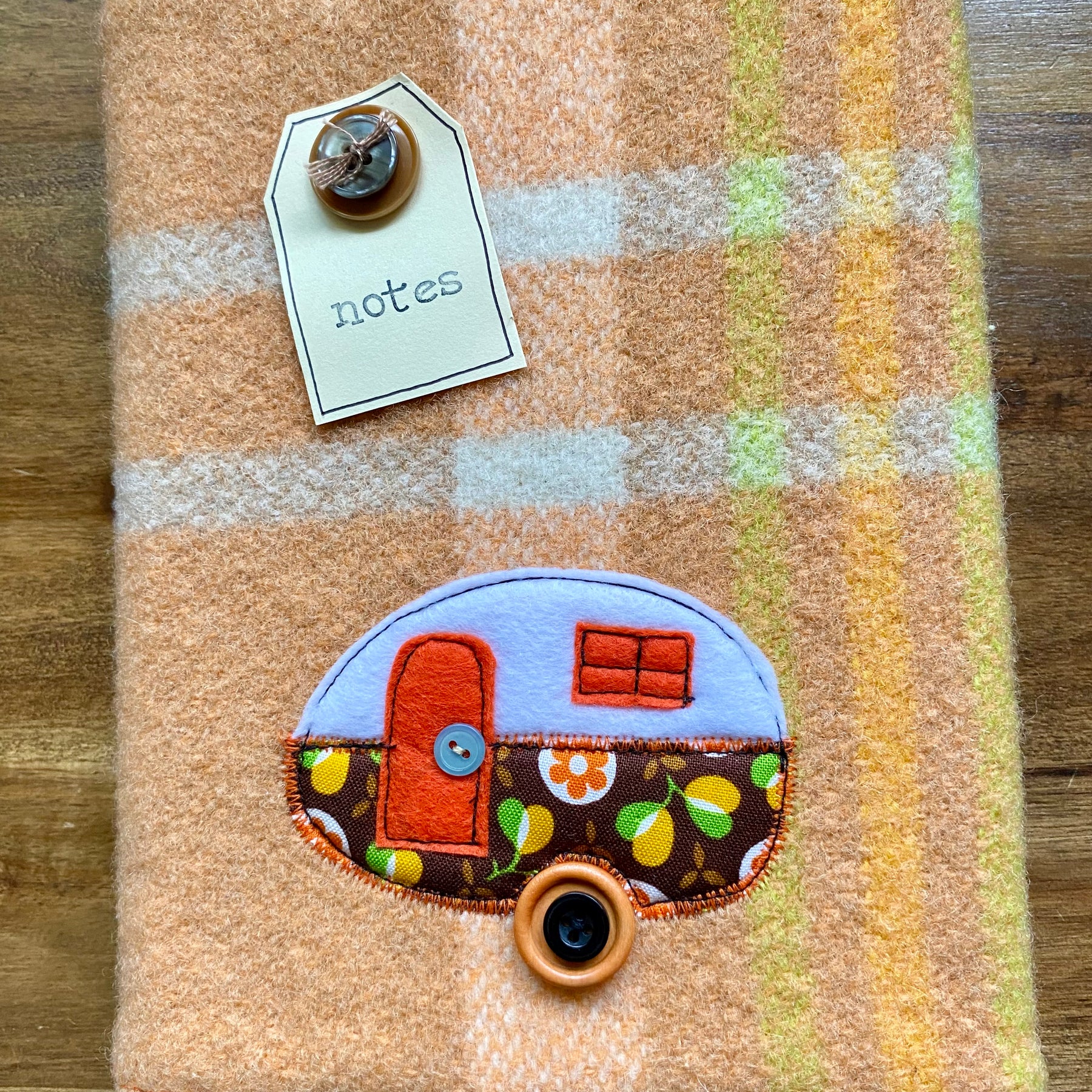 A5 Upcycled Notebook Caravan - Orange