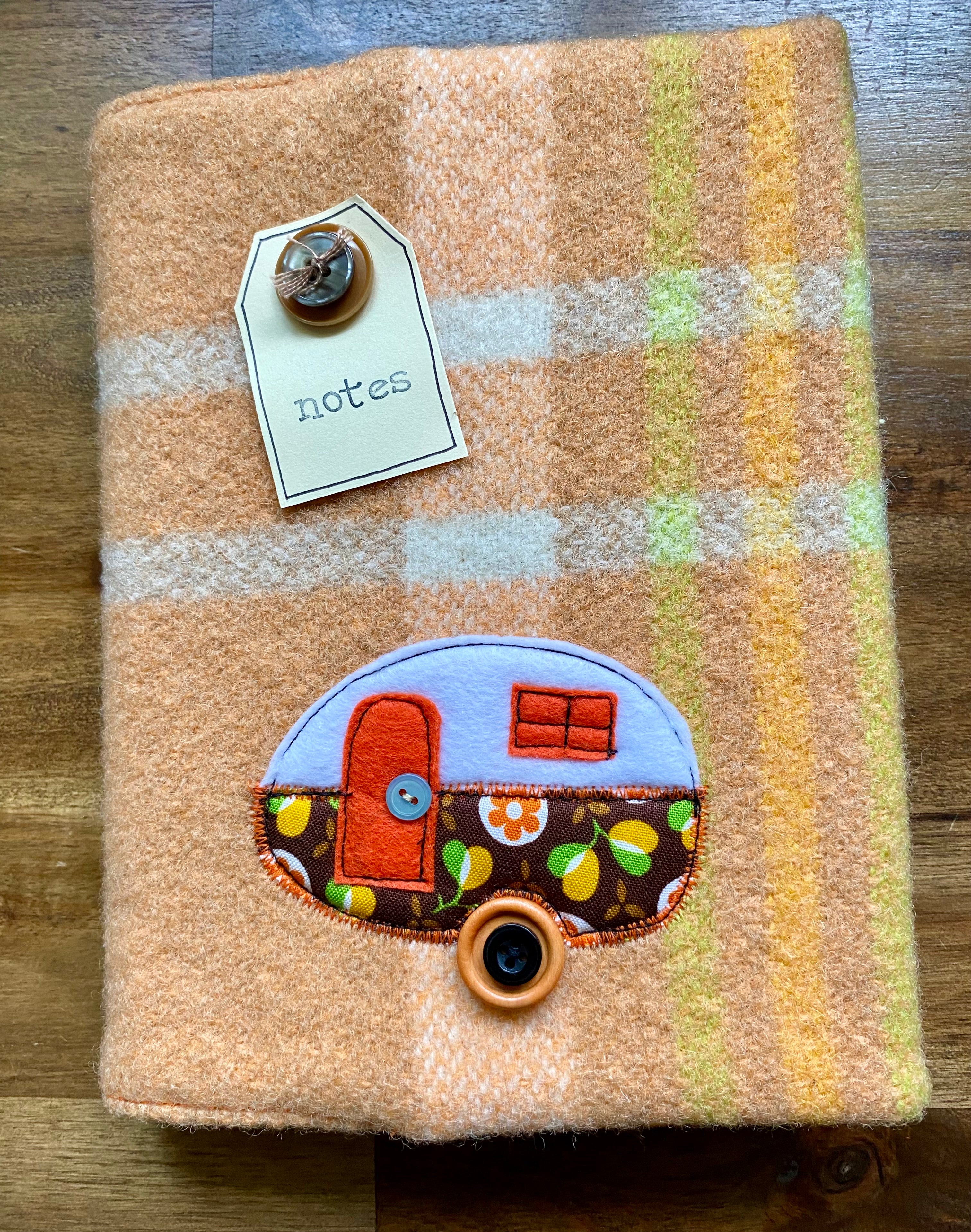 A5 Upcycled Notebook Caravan - Orange