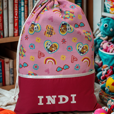 Children's Library Bag , Handmade, Personalised