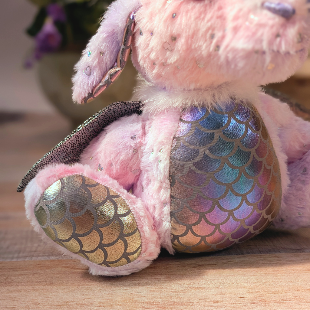 Handmade Mauve Dragon Bear, One of a kind Dragon, Lavendara