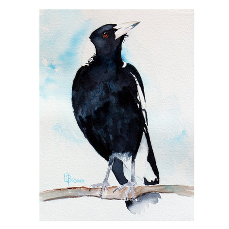 Mini Me #218 Magpie Original Watercolour Painting