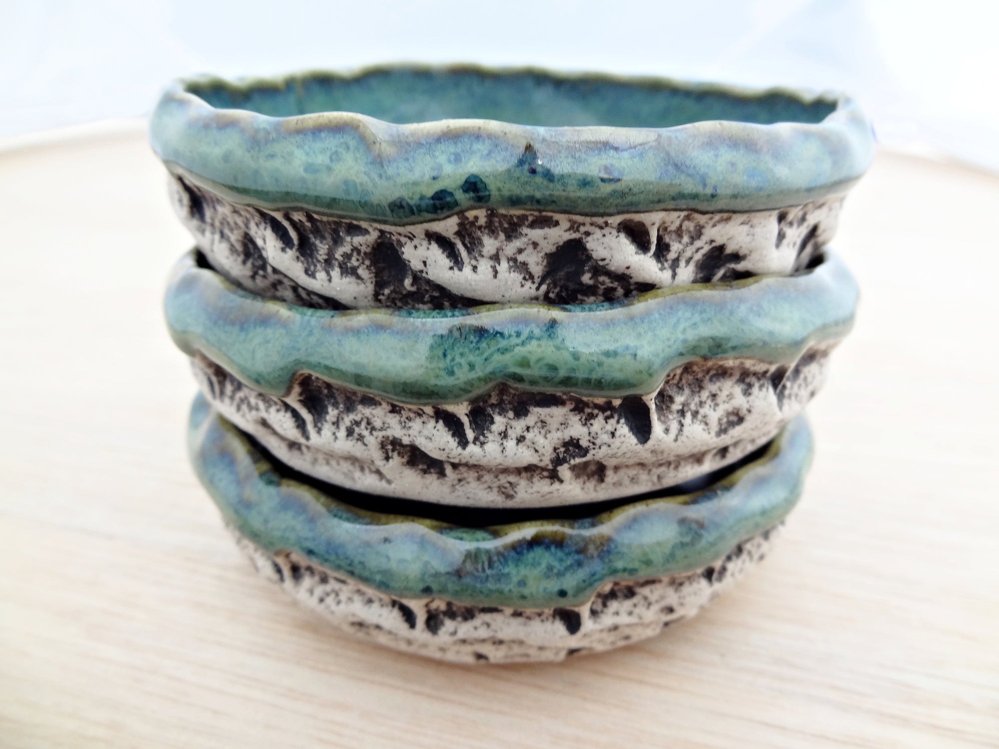 Handmade Ceramic Dipping Bowl Set of 3 – Rustic Sauce Dishes – Condiment, Tapas Bowls