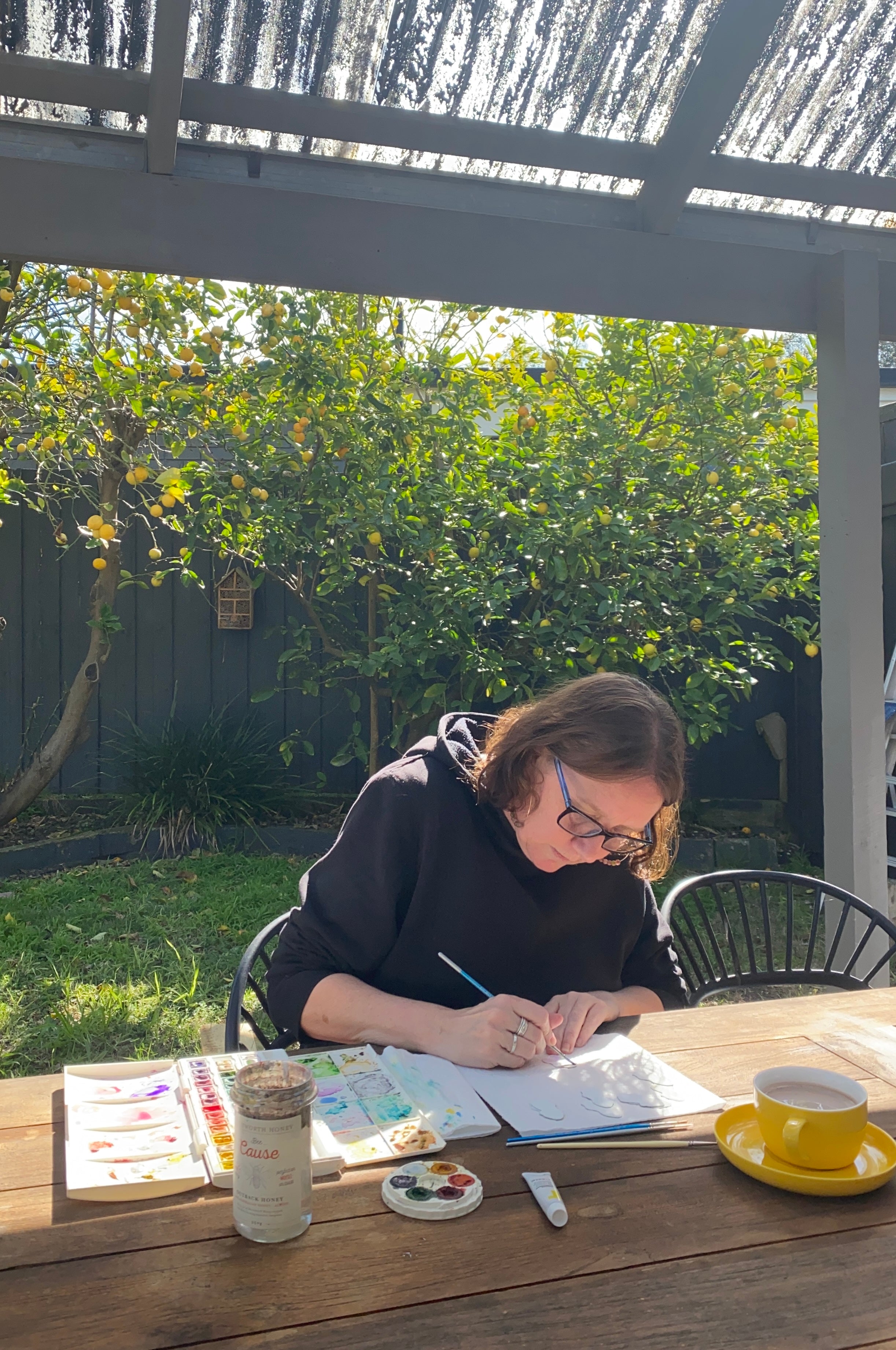 Christmas Tree Earrings – Hand-painted Brass Jewellery