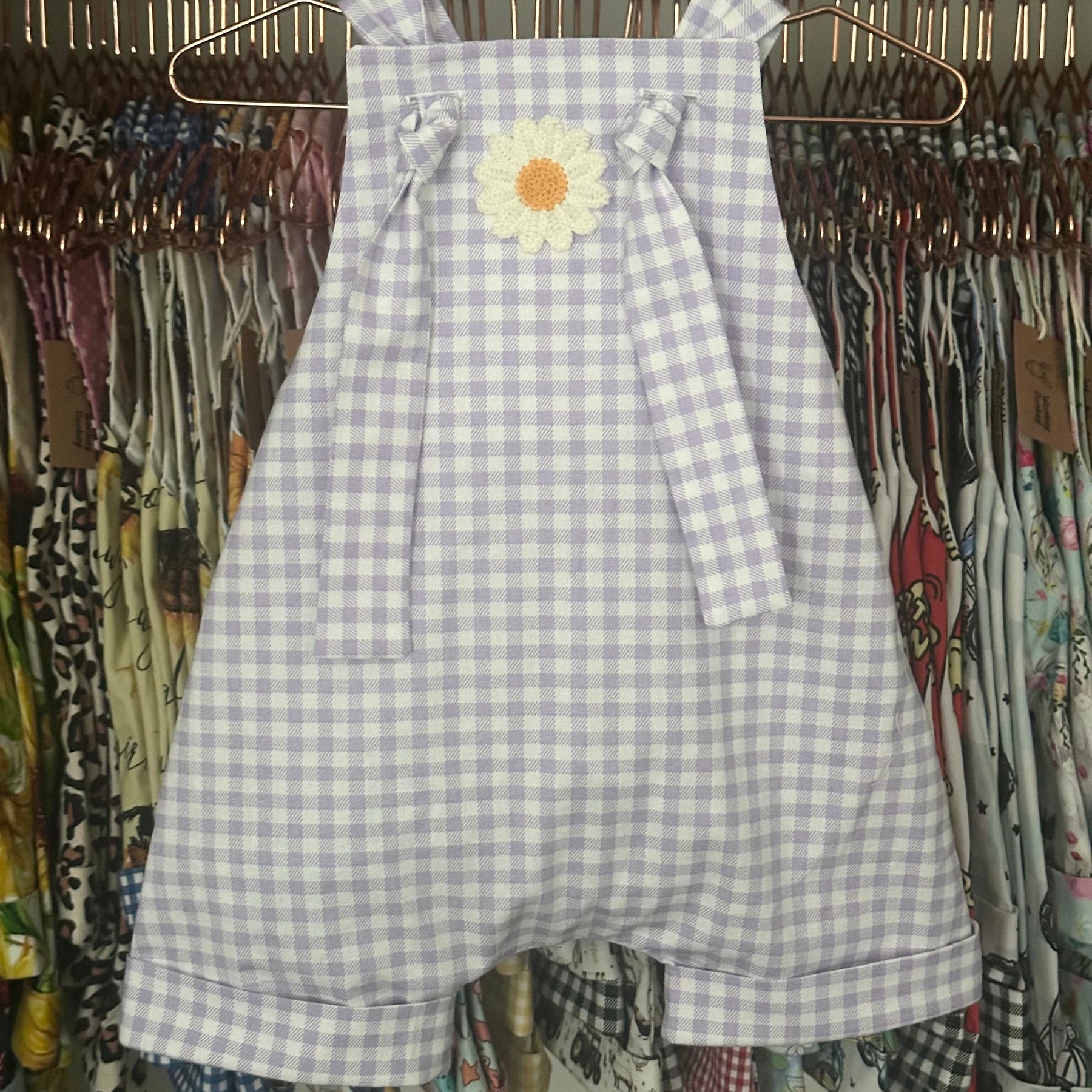 Lilac Gingham Handmade Overalls| Gingham Collection