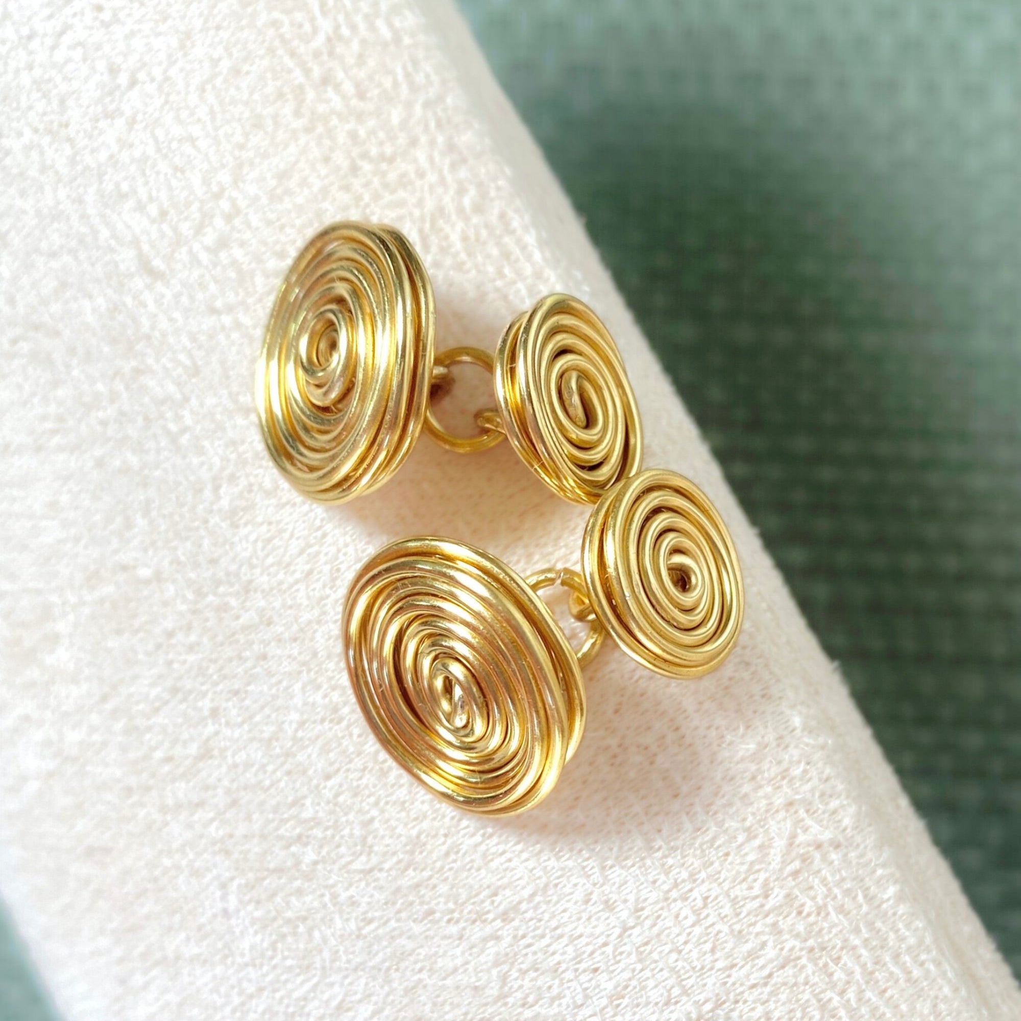 Spiral button cufflinks | Silver or Gold or Stainless Steel wire | Gift for Men, Groomsman | Celtic-inspired