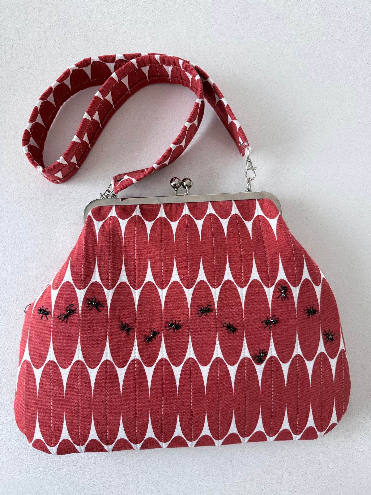 ‘Needlework workers’ metal frame oversized purse