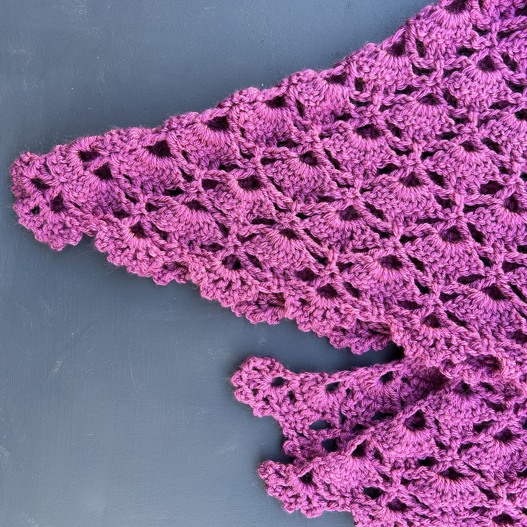 Elegant Shawl Rose Pink Crochet