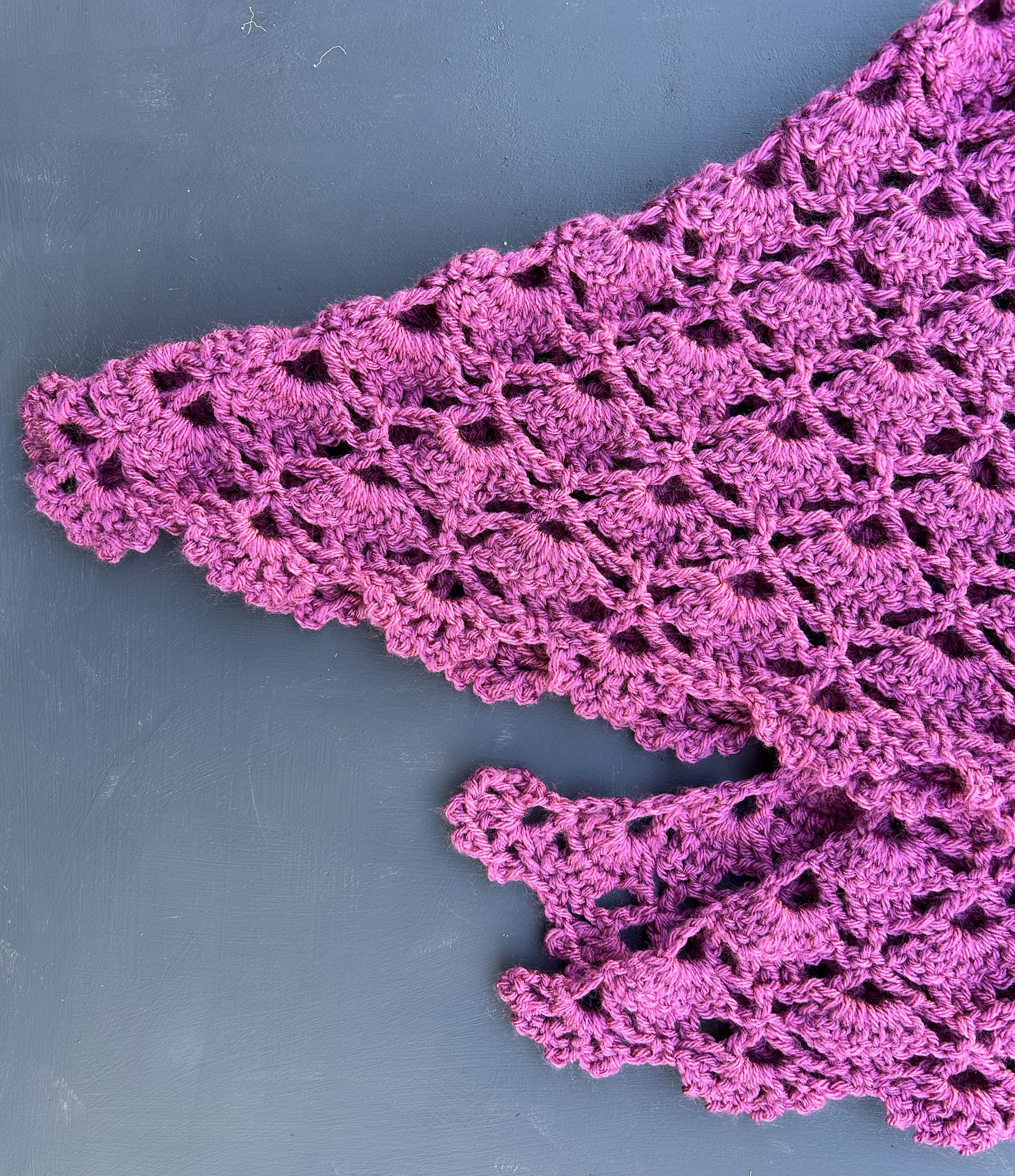 Elegant Shawl Rose Pink Crochet