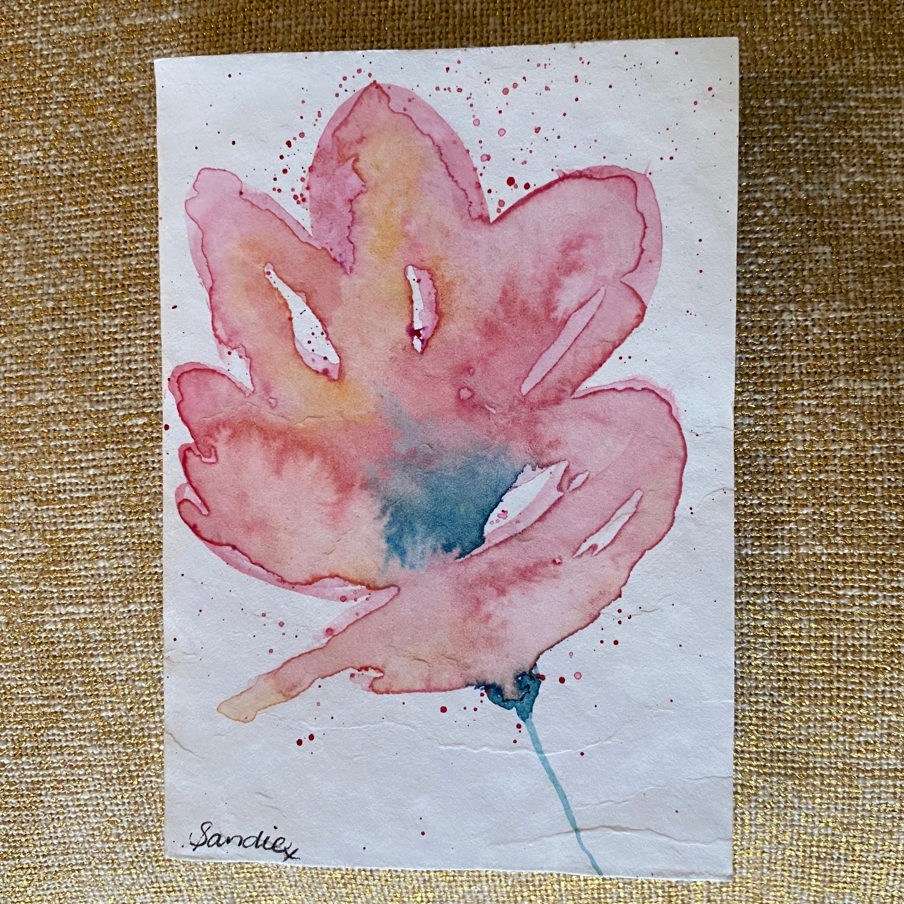 Two Unique Hand Painted Watercolour Cards | Handmade Unique Blank Flower Cards