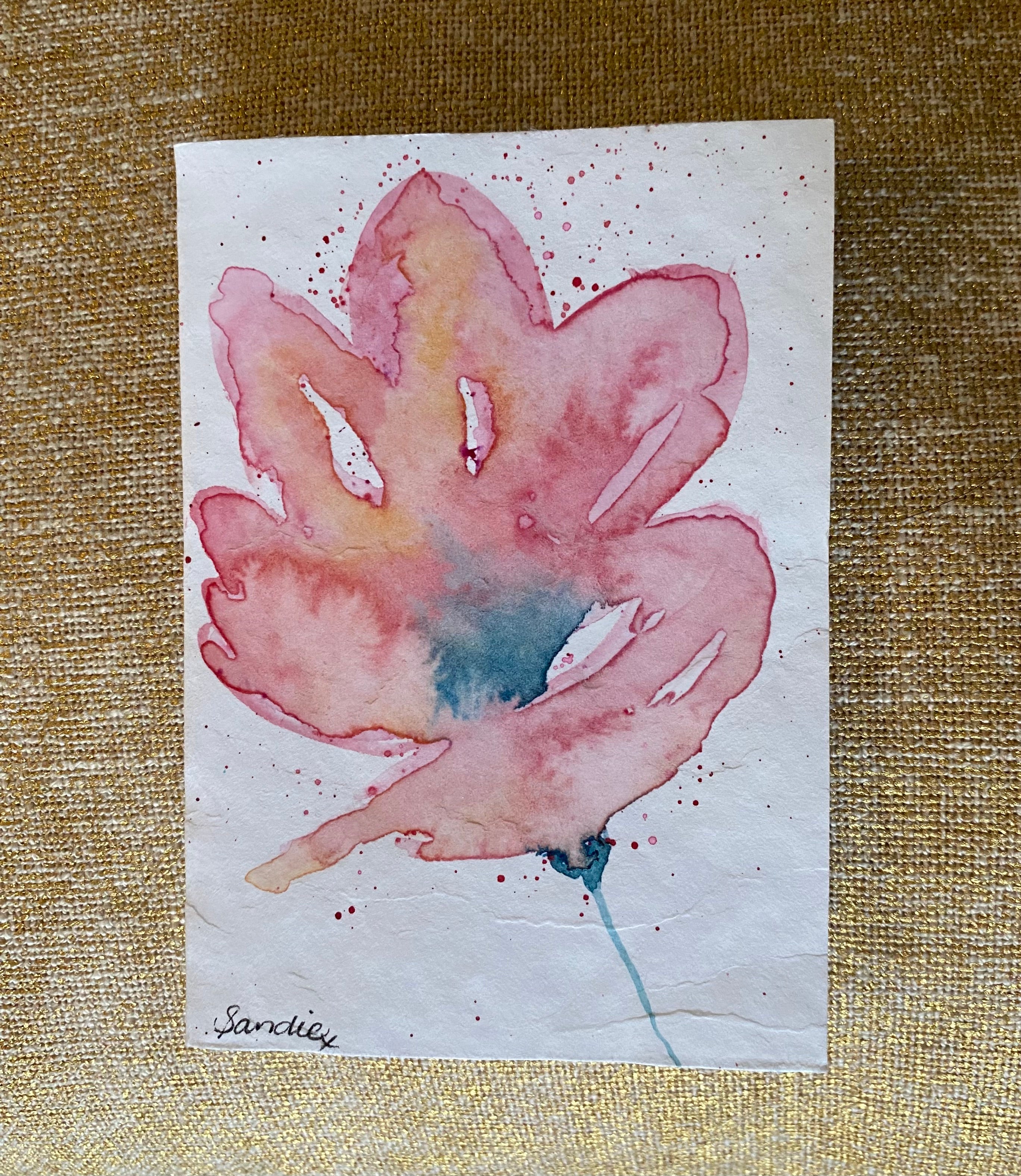 Two Unique Hand Painted Watercolour Cards | Handmade Unique Blank Flower Cards