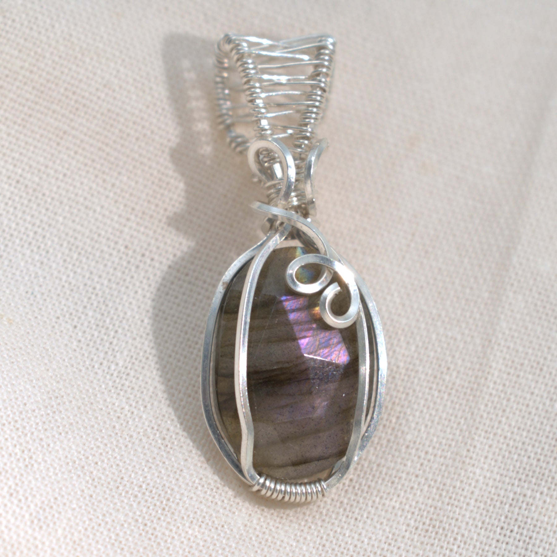 Handmade Wire-wrapped Labradorite Pendant