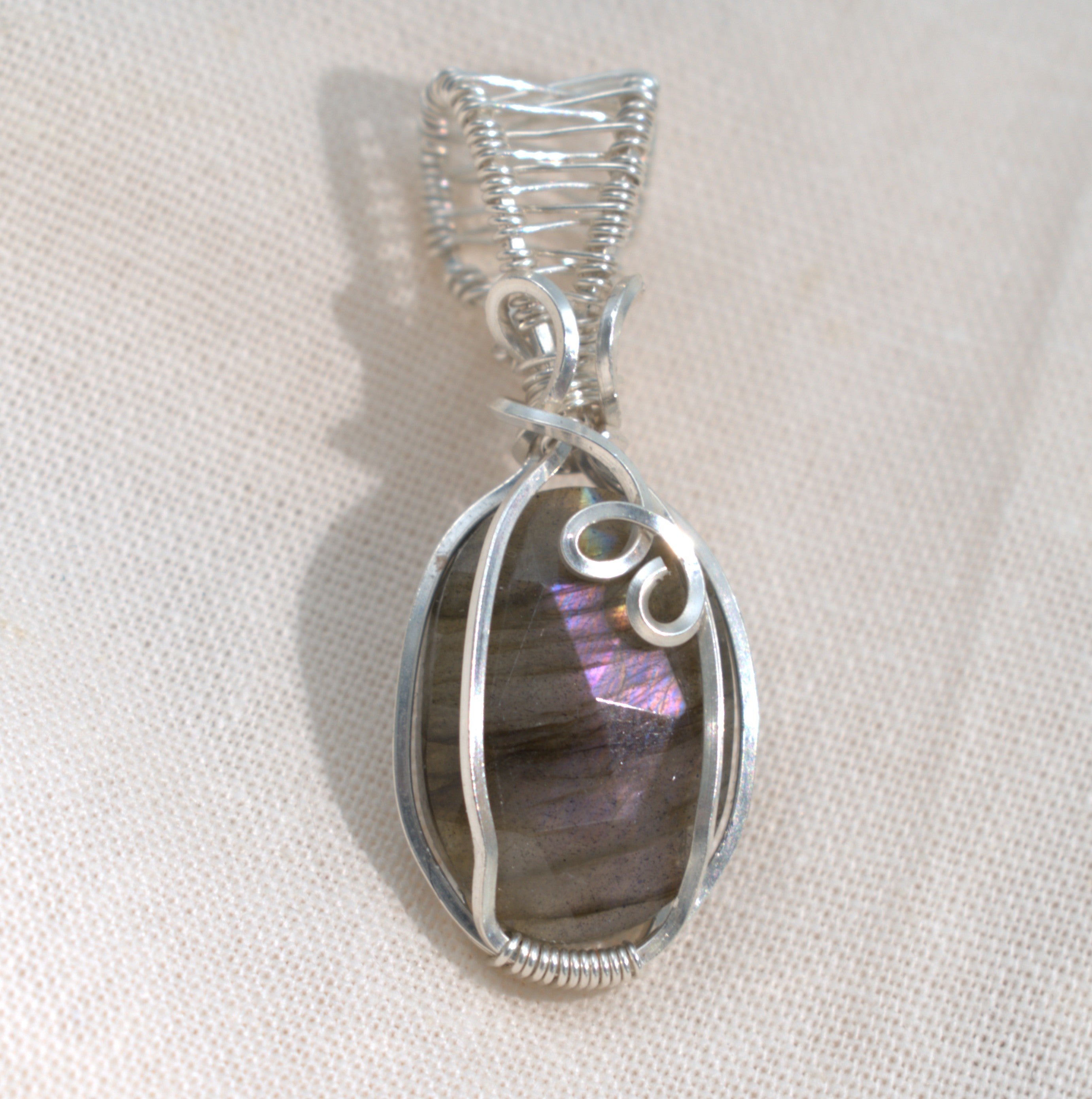 Handmade Wire-wrapped Labradorite Pendant