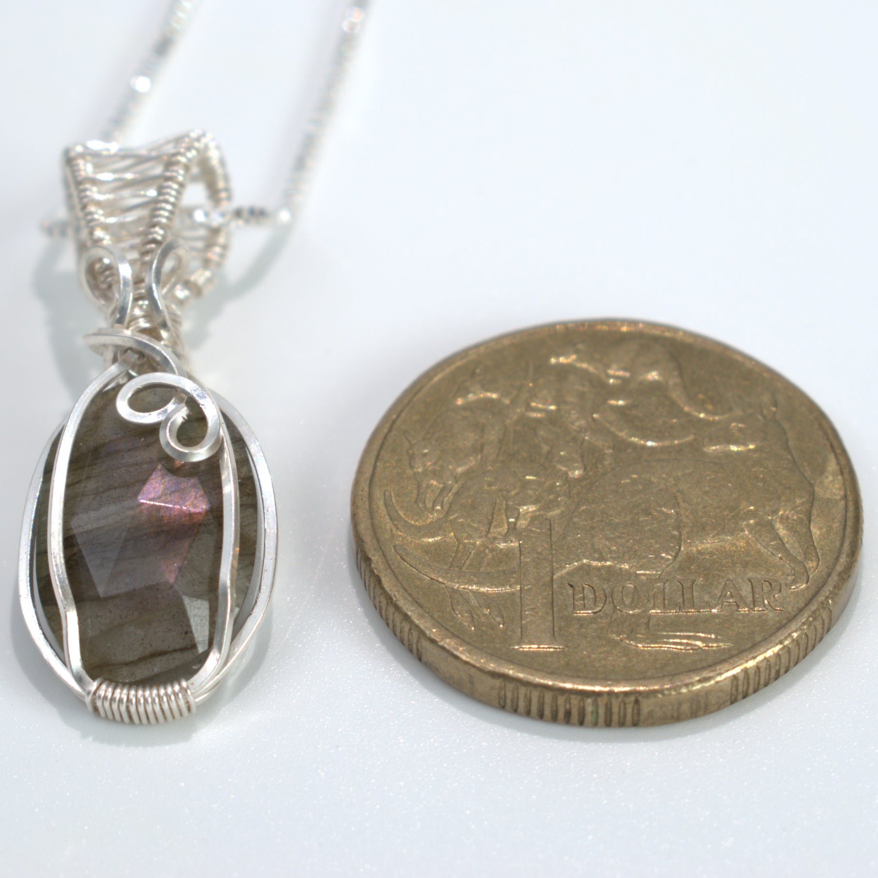 Handmade Wire-wrapped Labradorite Pendant