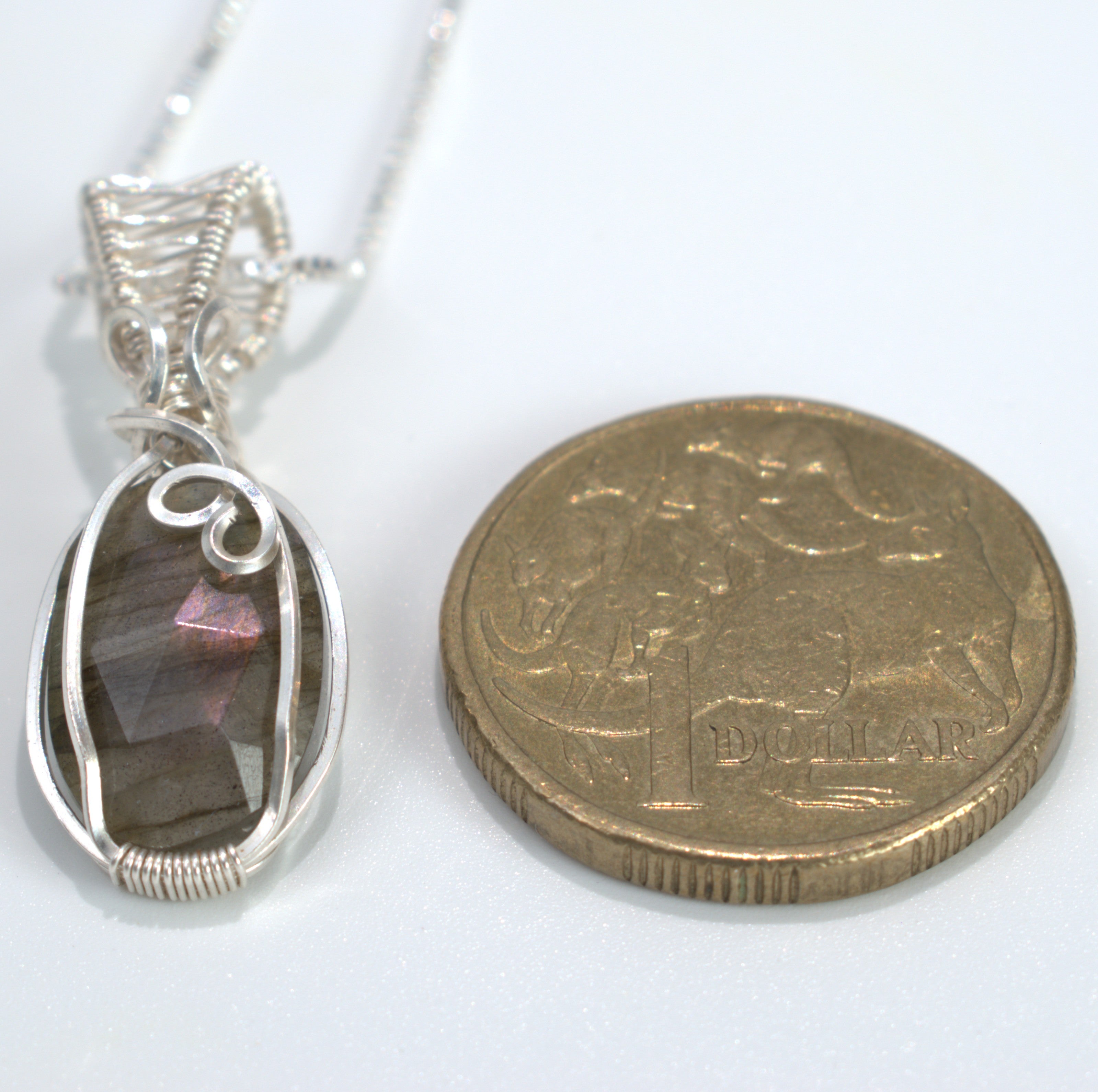 Handmade Wire-wrapped Labradorite Pendant