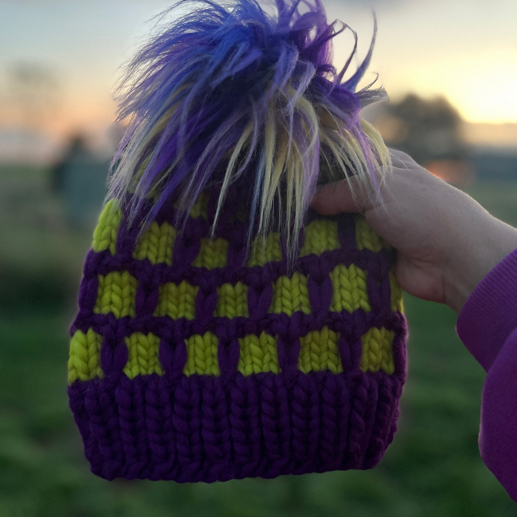 100% merino wool hand knit adults beanie