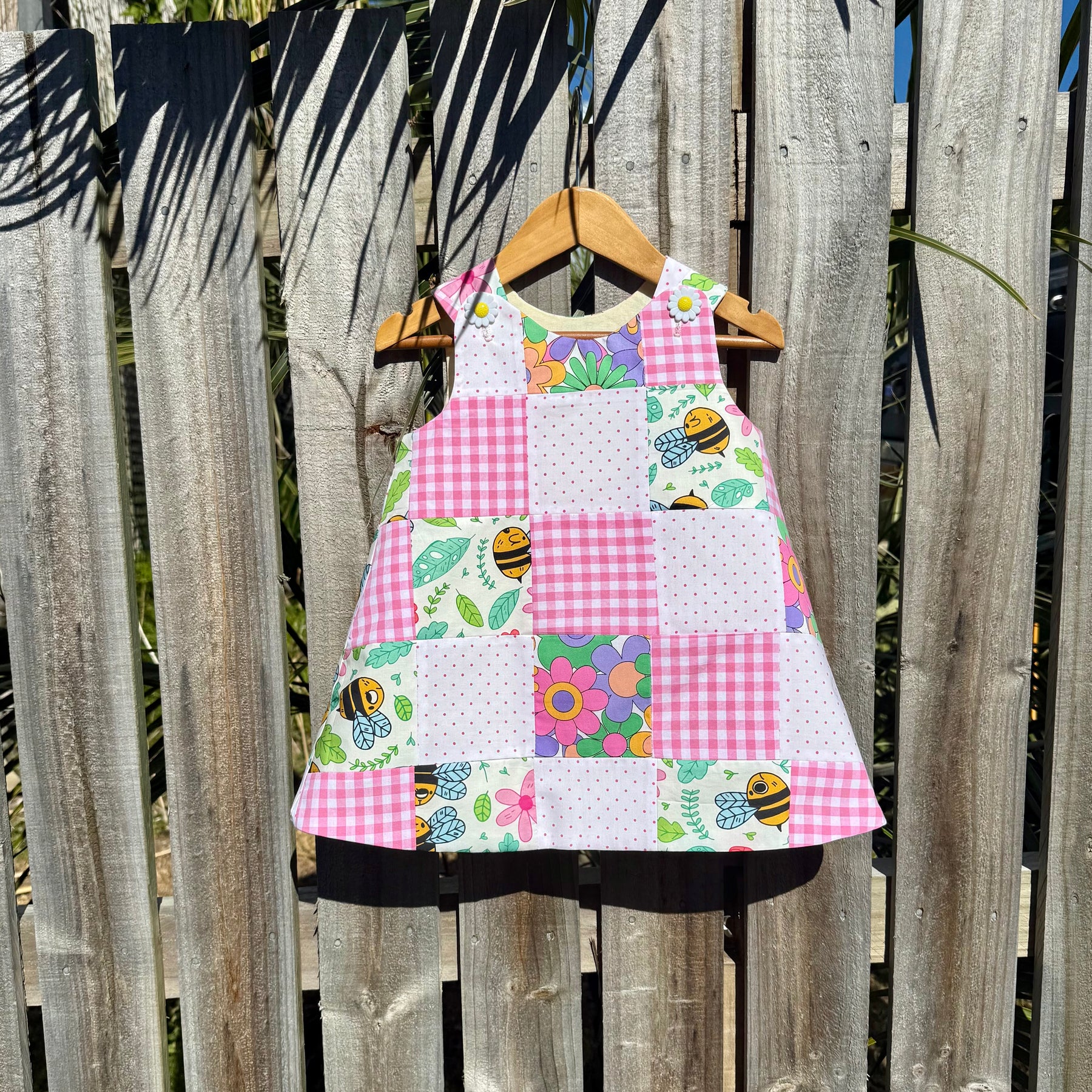 Patchwork Cotton Pinafore dress Size 2
