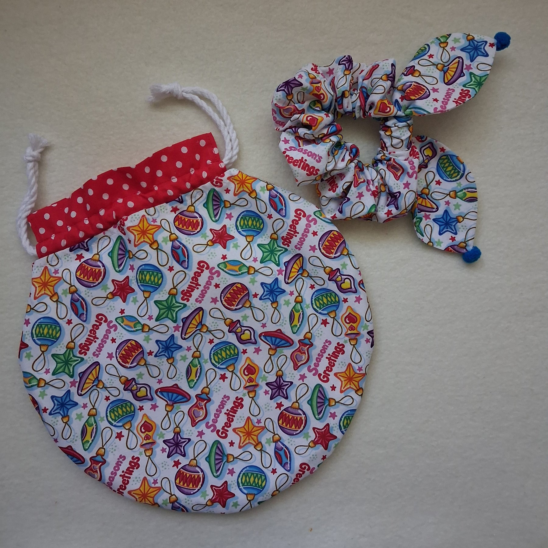 Children's Christmas Bauble Bag & scrunchie