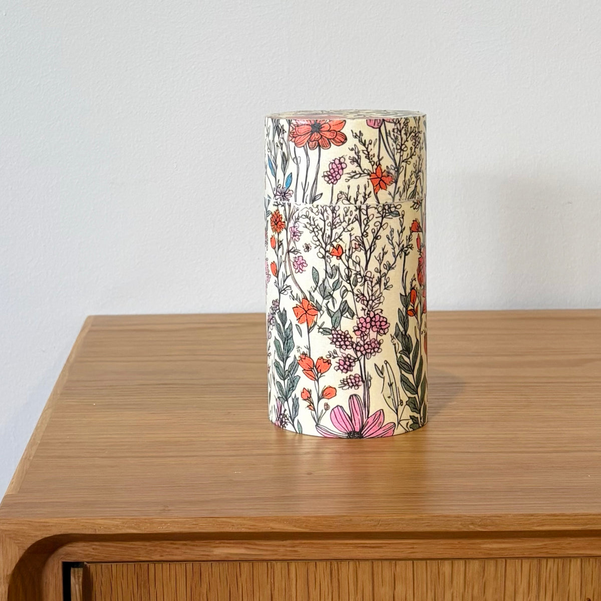 Decoupaged lidded jar