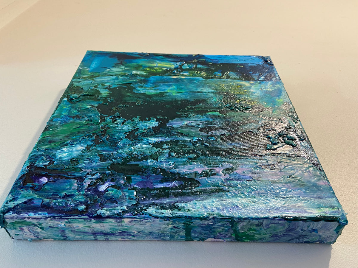 Water Lilies Encore Painting, Abstract Acrylic Wall Art by Margo Humphries