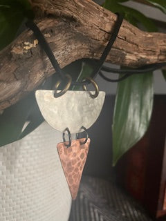 Half Moon Silver Copper Necklace
