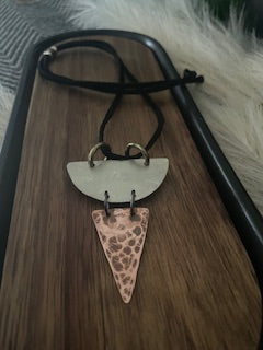 Half Moon Silver Copper Necklace