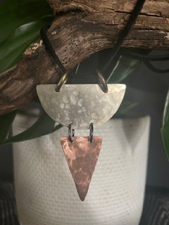 Half Moon Silver Copper Necklace