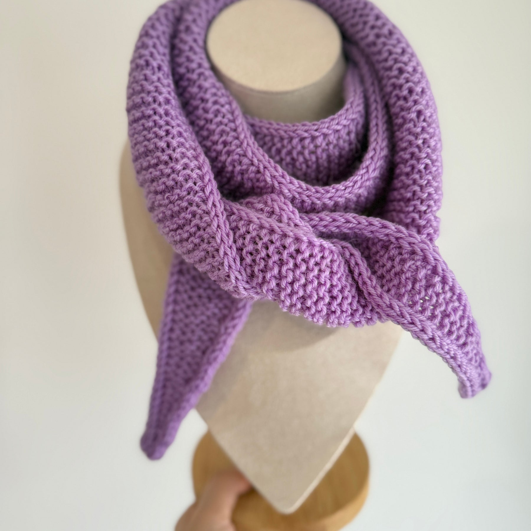 Knit sophie scarf in light purple lilac