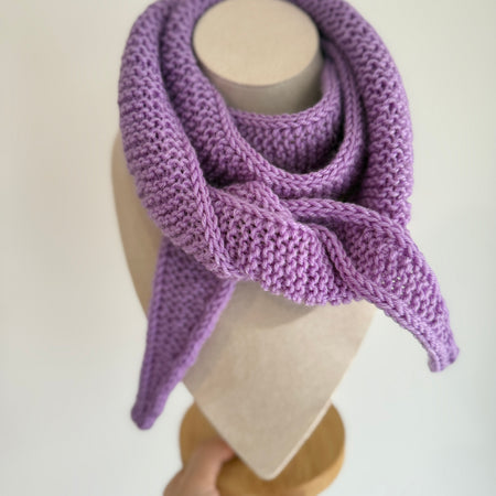 Knit sophie scarf in light purple lilac