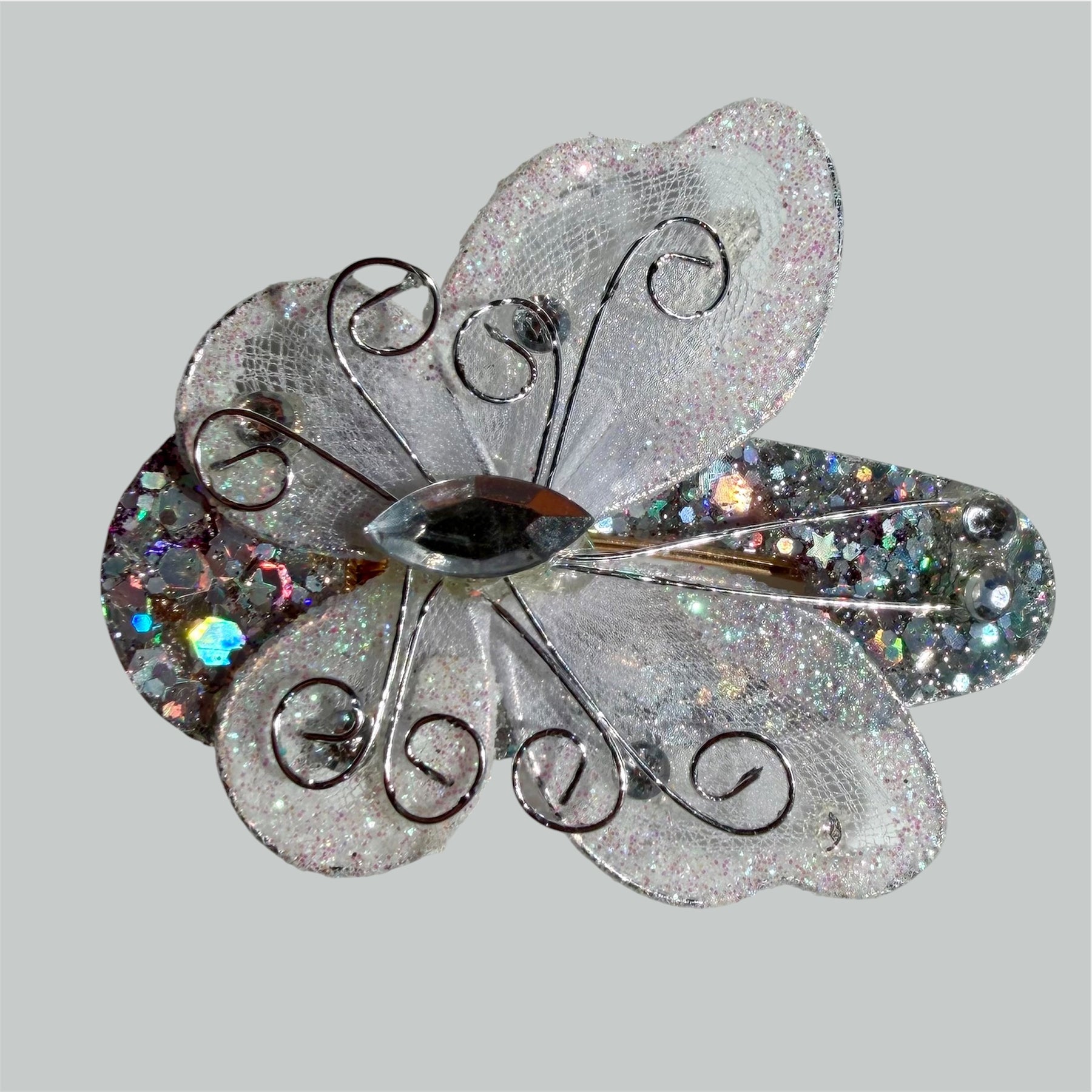Silver Butterfly  Hair Clip