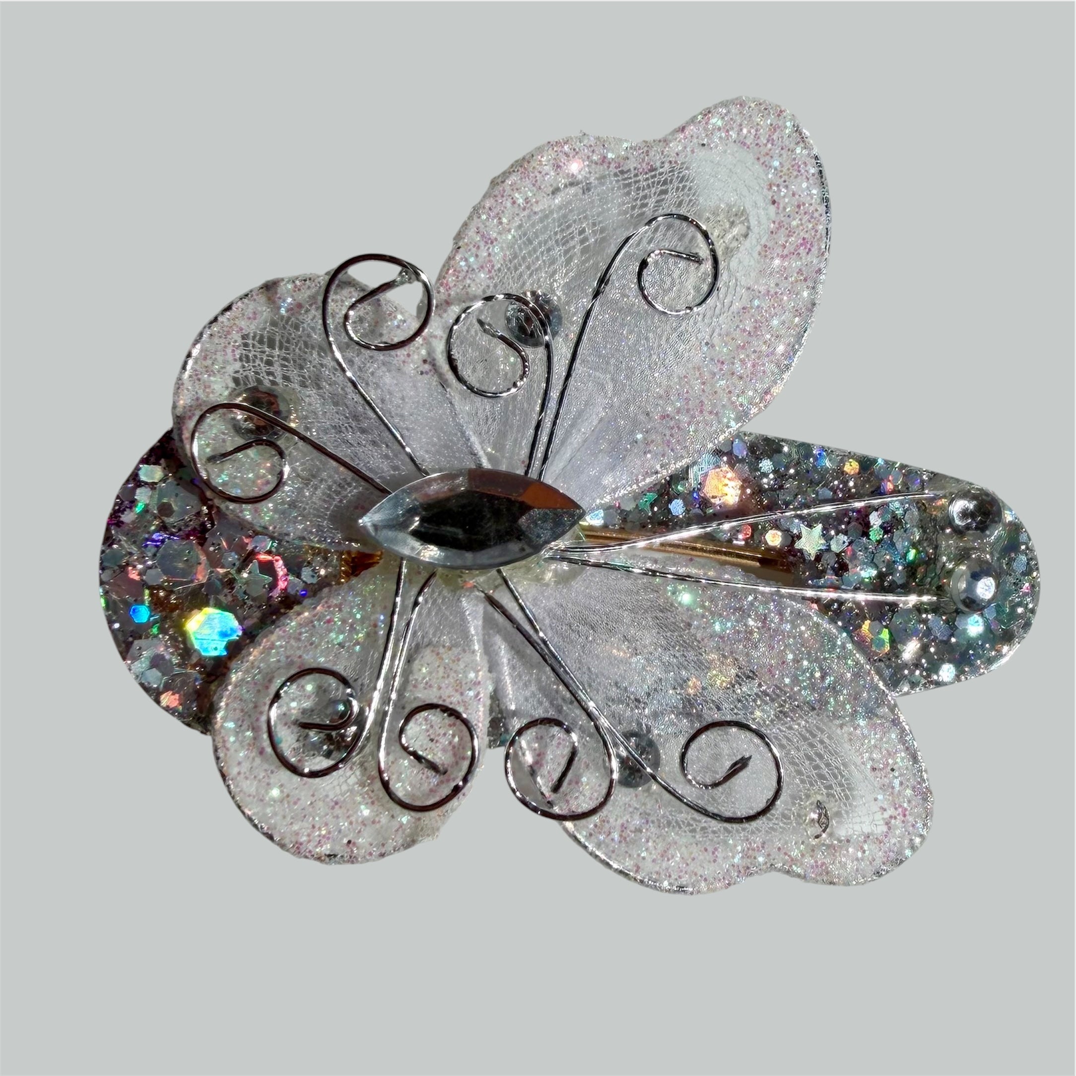 Silver Butterfly  Hair Clip