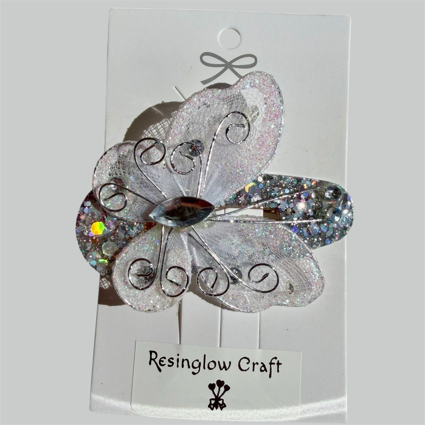Silver Butterfly  Hair Clip