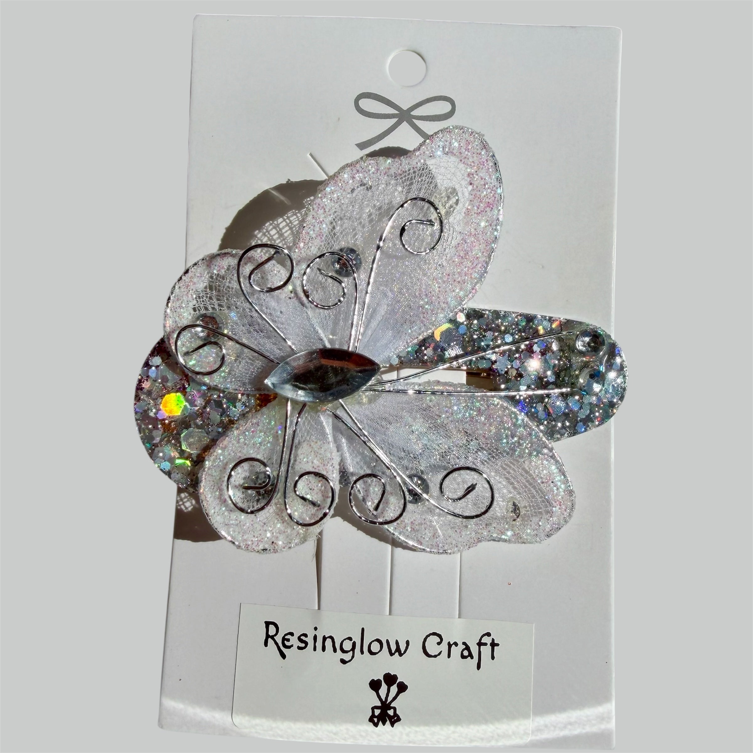 Silver Butterfly  Hair Clip