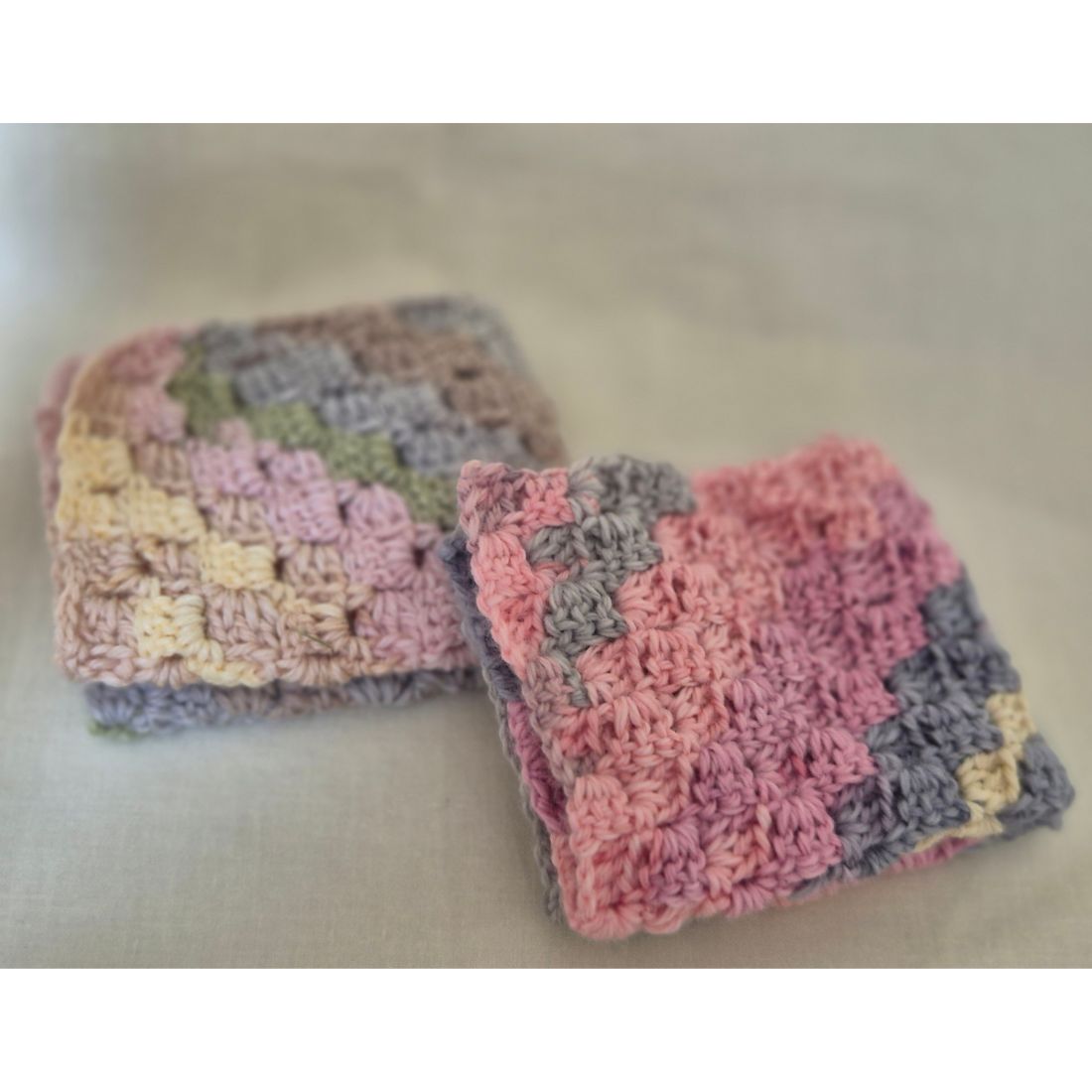 Super Soft Crocheted Face & Body Washers Pack of 2 Ideal for Baby