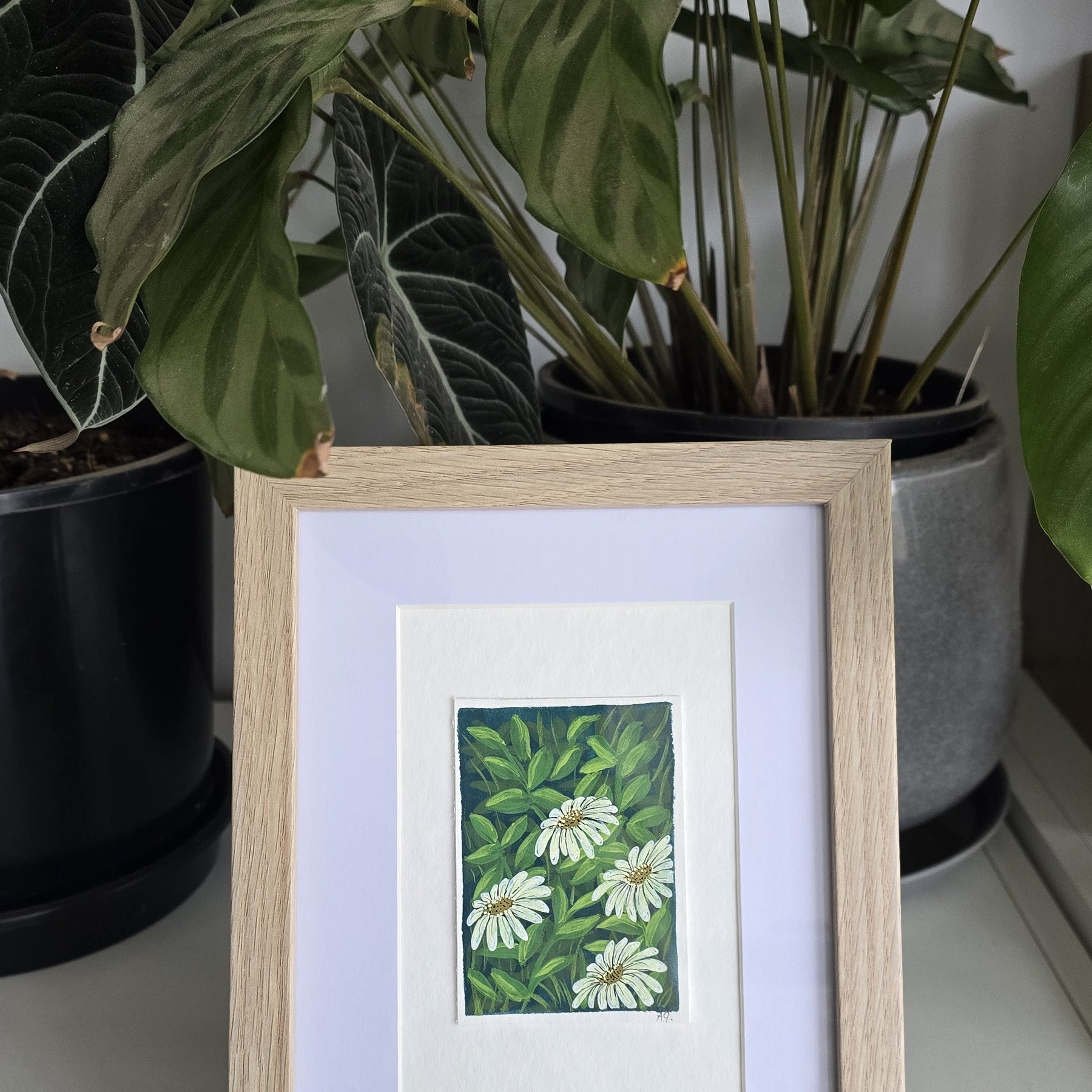 ACEO "Daisies #1" Mini Gouache 2.5x3.5 inches