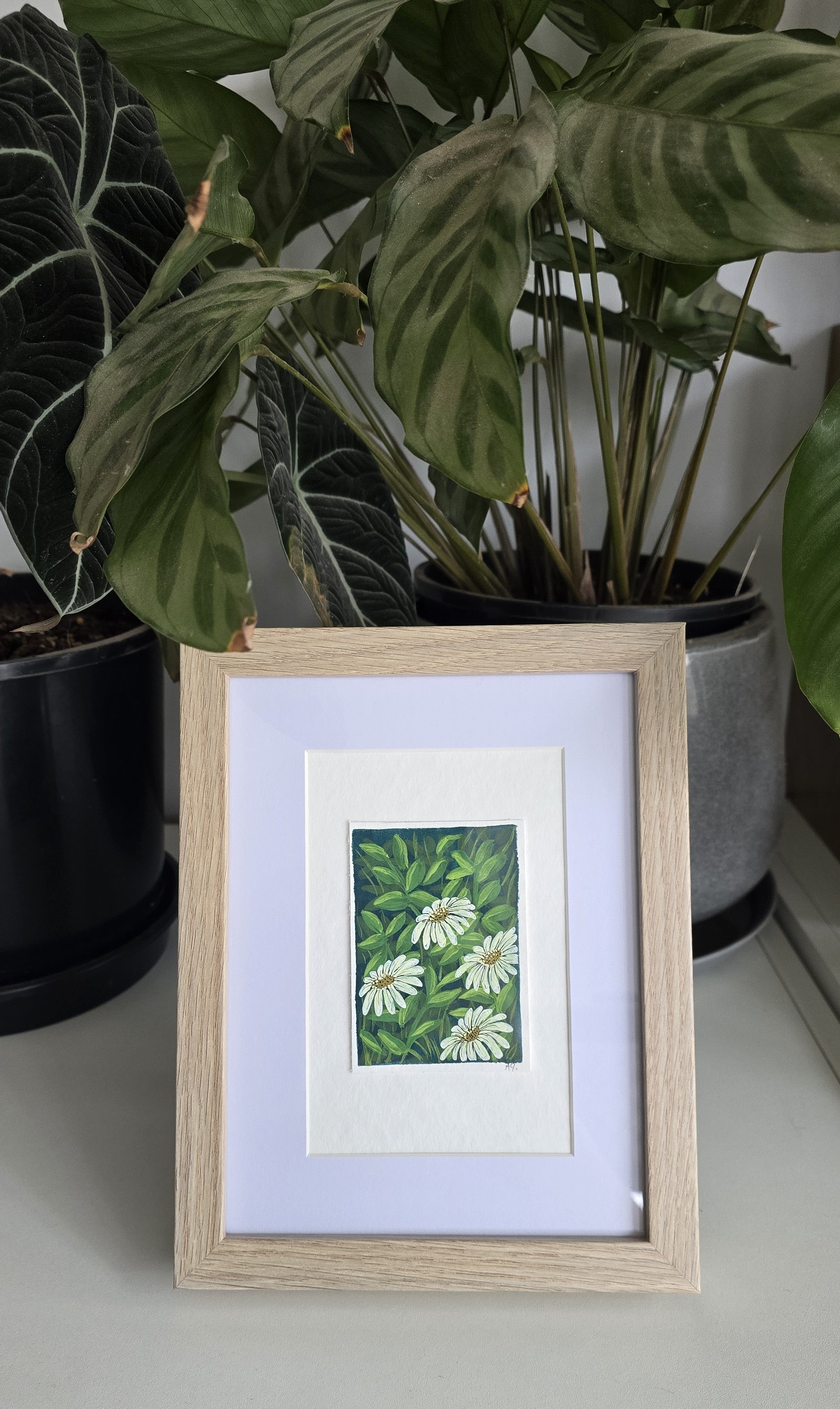 ACEO "Daisies #1" Mini Gouache 2.5x3.5 inches