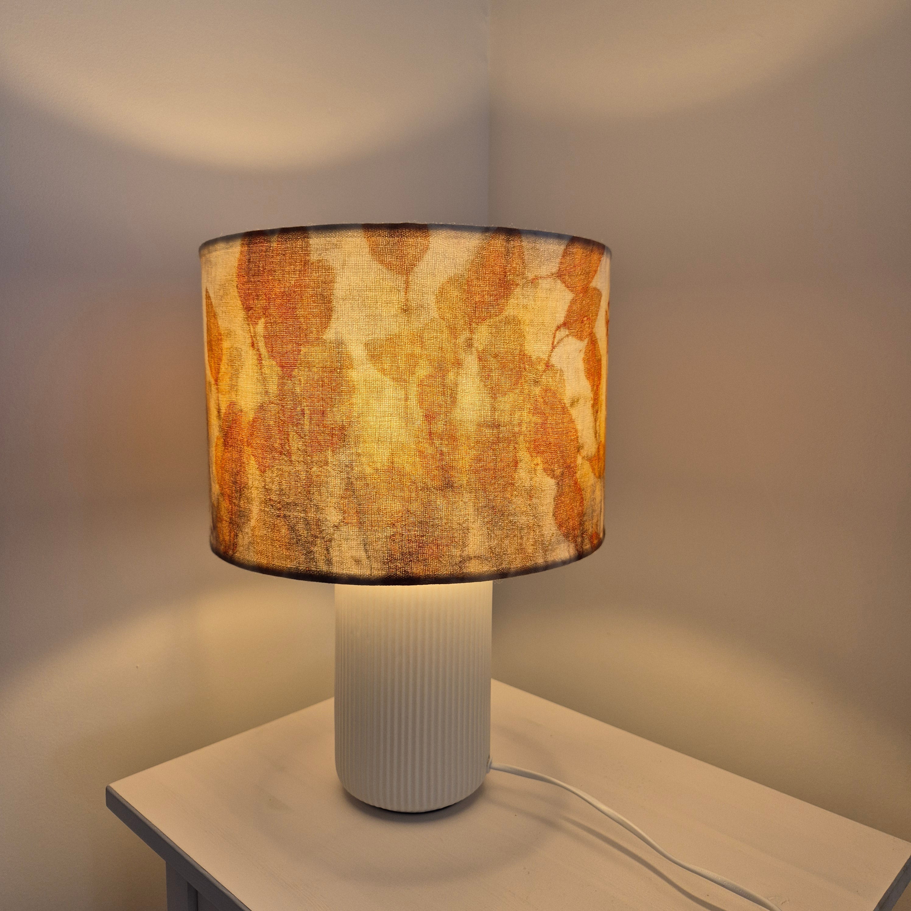Lampshade large ecoprinted eucalyptus