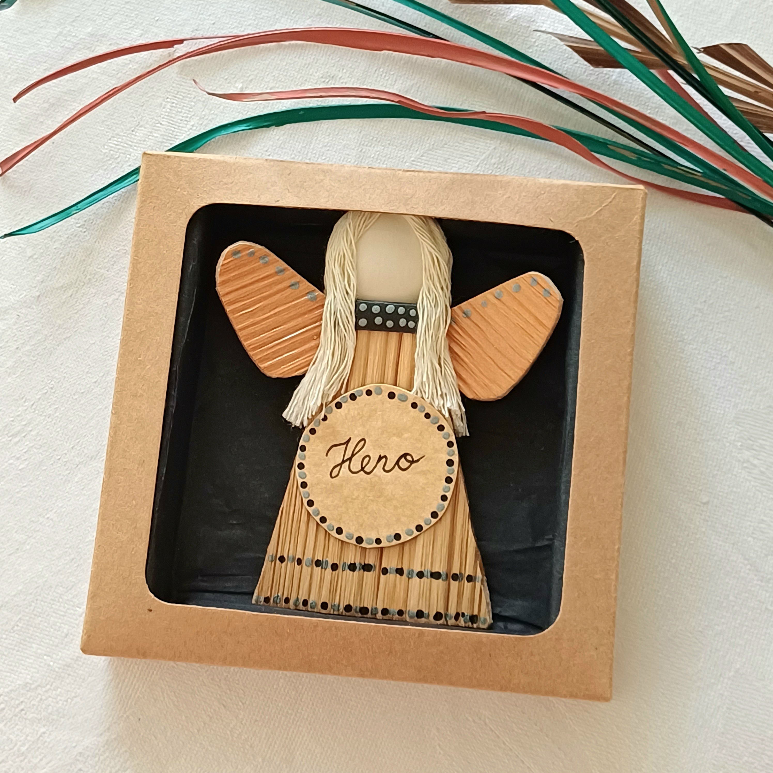 Hello - Little Palm Leaf Angel, Place for Handwritten Message