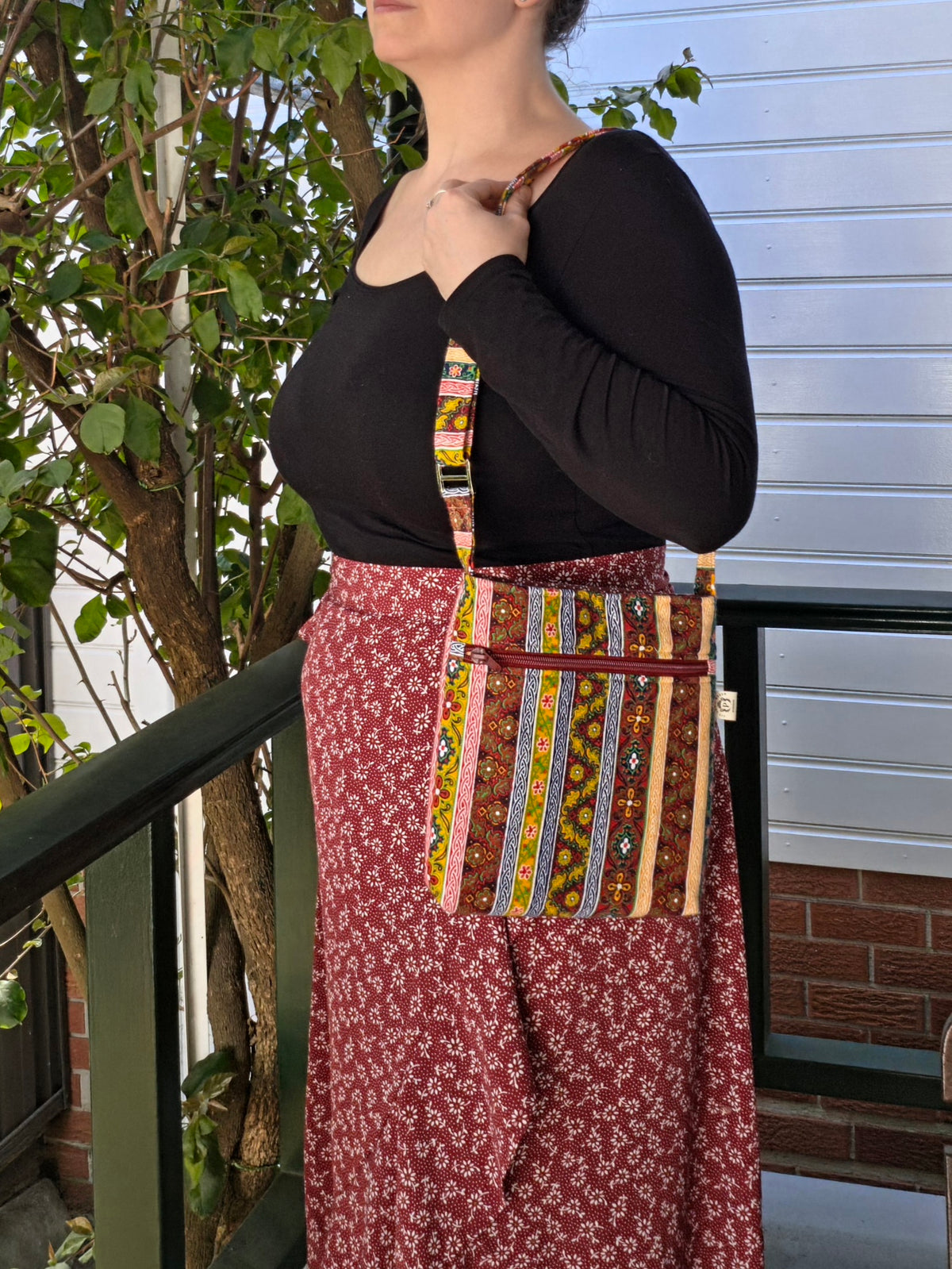 Upcycled Crossbody Bag- Made With 100% Pre-Loved Fabrics