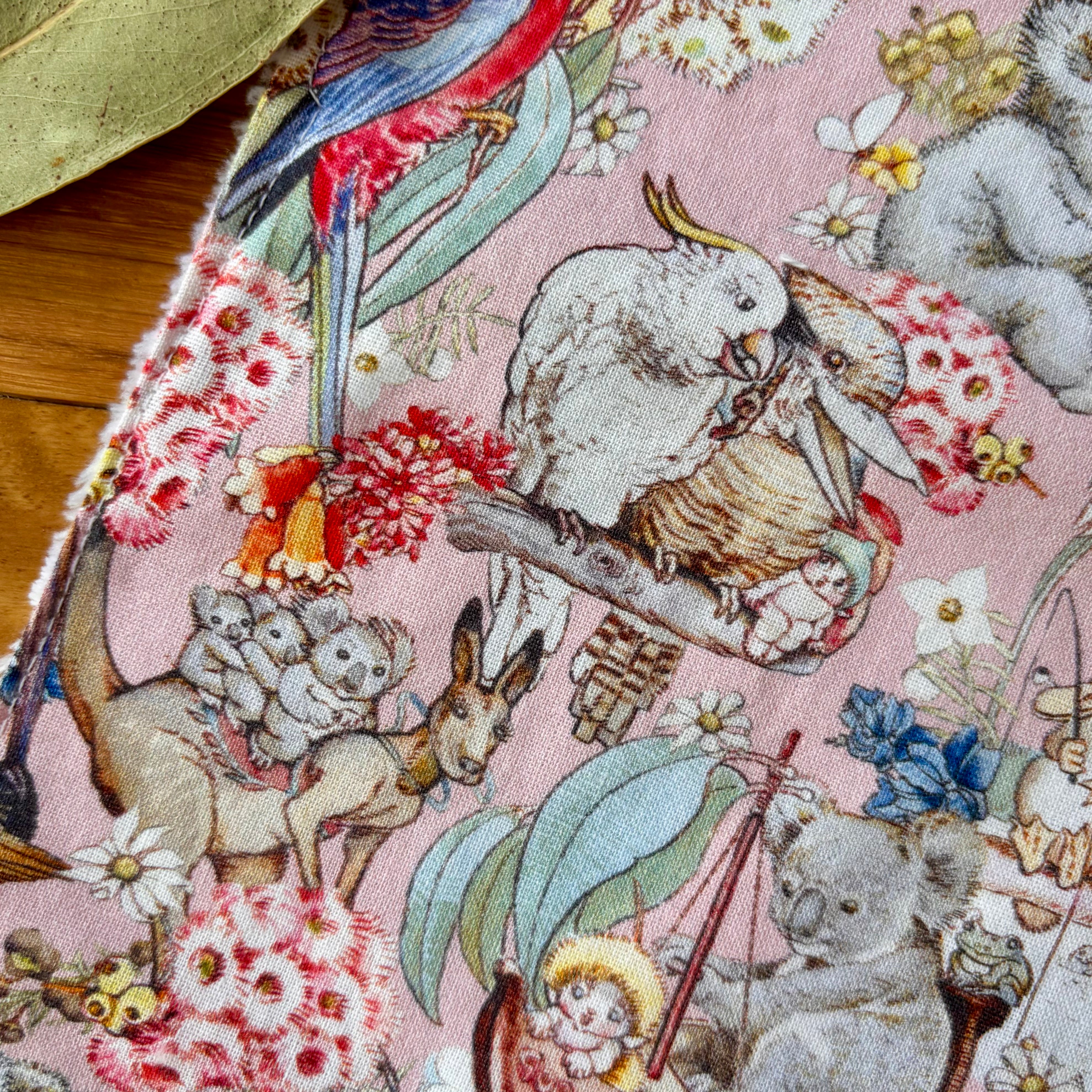 Baby Bib and Burp Cloth Set - May Gibbs Pink Gumnut Baby Adventures