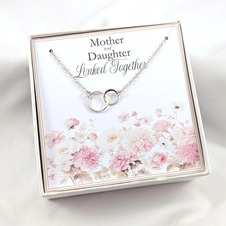 Mother Daughter Interlocking Circles Necklace,Mothers Day Gift