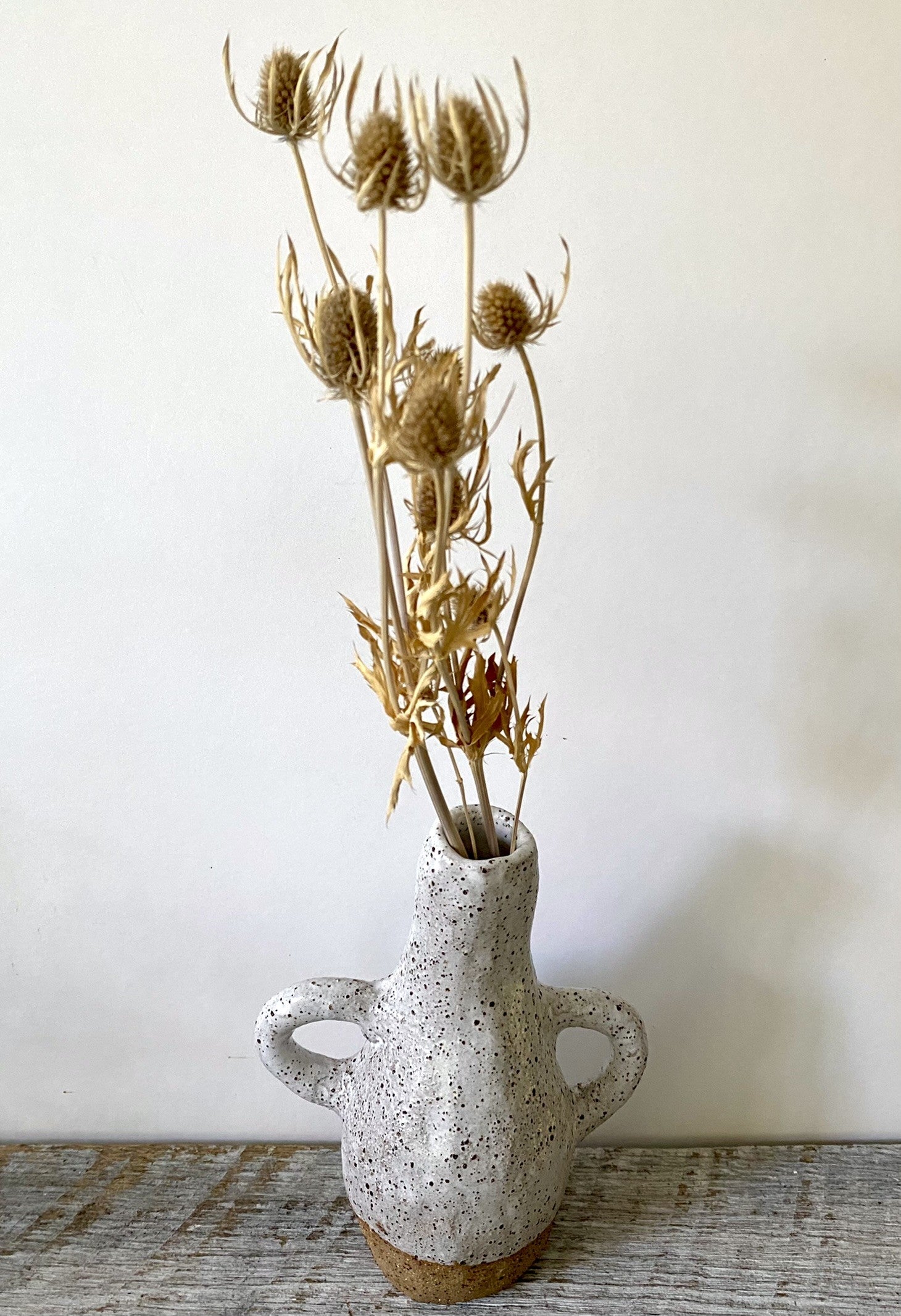 Ceramic Bud Vase - Rustic with white glaze