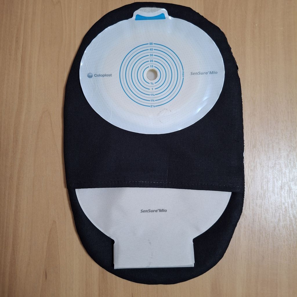 STOMA BAG COVER LARGE GLITZ BLACK Suitable for Ileostomy, Colostomy, Urostomy